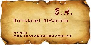 Birnstingl Alfonzina névjegykártya
